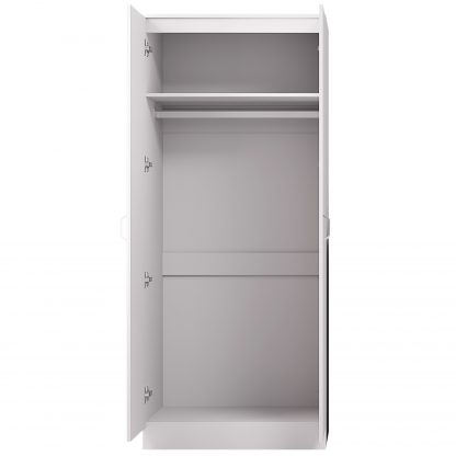 Tunis 2 Door Wardrobe Matt White Finish - Image 3