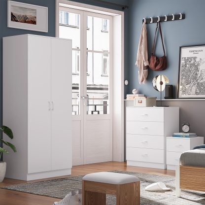 Tunis 2 Door Wardrobe Matt White Finish