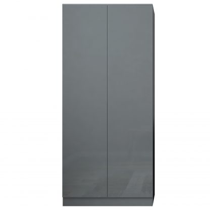 Stora Modern 2 Door Double Wardrobe – Grey Gloss - Image 5