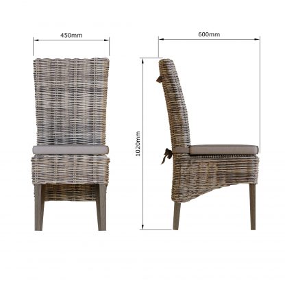 Maya Rattan Pair of Dining Chairs - Image 2