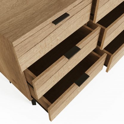 Fisso 6 Drawer Chest Of Drawers Fast Click Assembly -Cracked Oak - Image 5