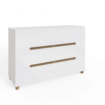 Veloce 6 Drawer White Gloss Chest Of Drawers Fast Click Assembly - Image 5