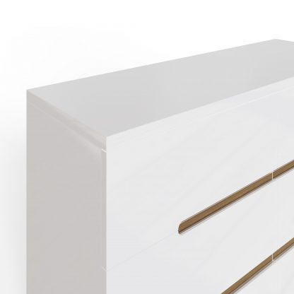 Veloce 6 Drawer White Gloss Chest Of Drawers Fast Click Assembly - Image 8