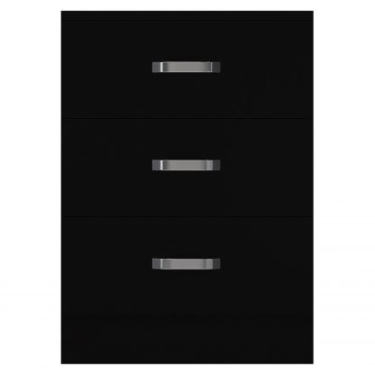 Tunis 3 Drawer Bedside Chest- Matt Black - Image 8