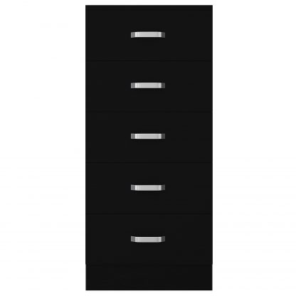 Tunis 5 Drawer Tall Slim Chest Of Drawers - Matt Black - Image 8