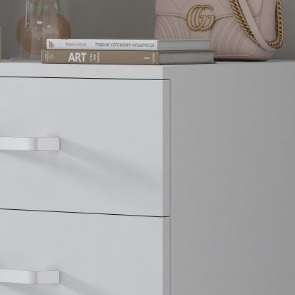 Tunis 5 Drawer Tall Slim Chest Of Drawers - Matt White - Image 4