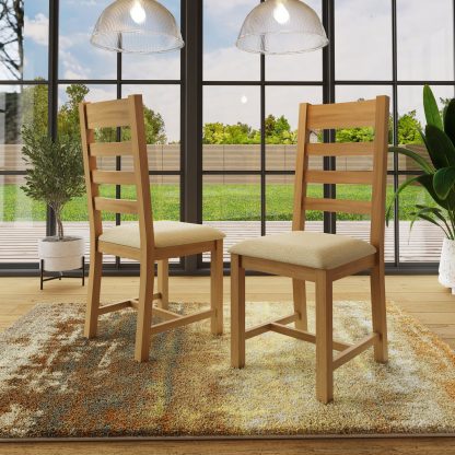 Robus Slatted Dining Chair pair lifestyle