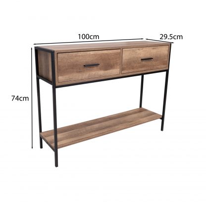 Industrial Inspired 2 Drawer Console Table - Image 8