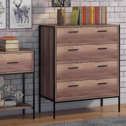 Industrial Inspired Chest Of 4 Drawers