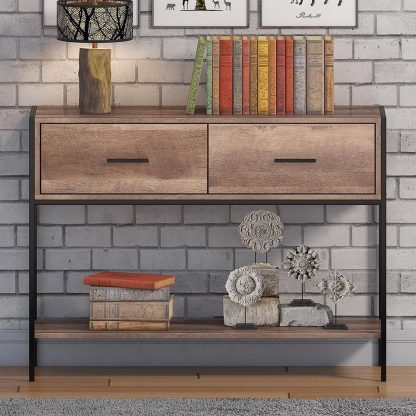 Industrial Inspired 2 Drawer Console Table - Image 2