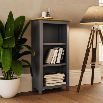 TABERNO 3 TIER BOOKCASE - GRAPHITE BLUE