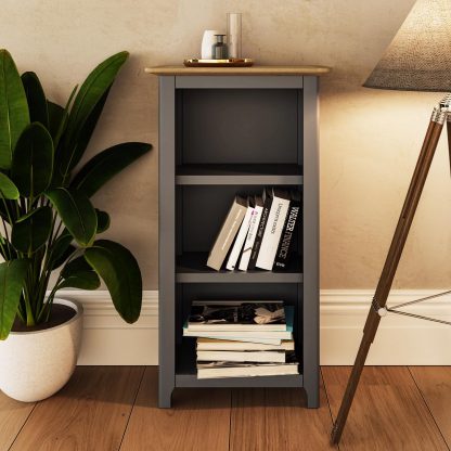 TABERNO 3 TIER BOOKCASE - GRAPHITE BLUE - Image 3