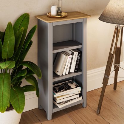 TABERNO 3 TIER BOOKCASE - DOVE GREY - Image 4