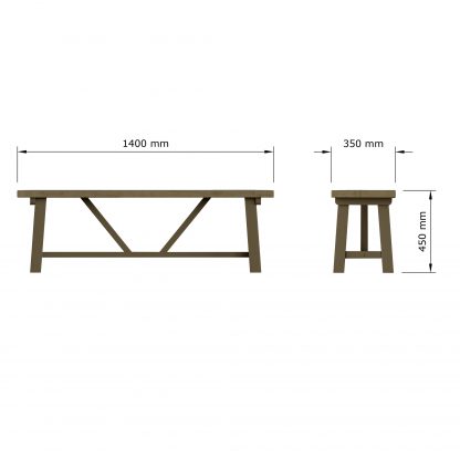 Saltash 1.4M Bench - Image 6