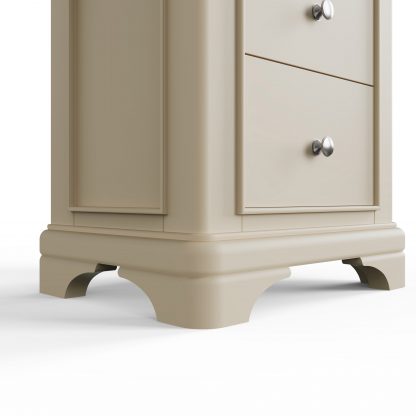 Faire 2 Drawer Bedside in Putty with Oak Top - Image 7