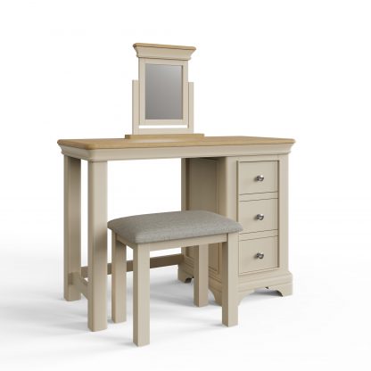 Faire Dressing Table Set in Putty with Oak Top - Image 3