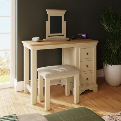 Faire Dressing Table Set in Putty with Oak Top - Image 11