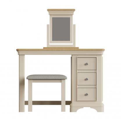 Faire Dressing Table Set in Putty with Oak Top - Image 9