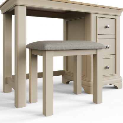 Faire Dressing Table Set in Putty with Oak Top - Image 4