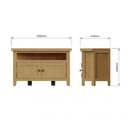 ROBUS OAK CORNER TV UNIT WITH 2 DOORS - Image 10