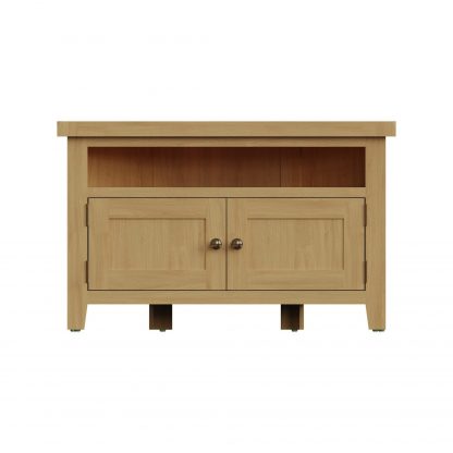 ROBUS OAK CORNER TV UNIT WITH 2 DOORS - Image 5