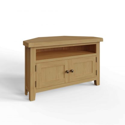 ROBUS OAK CORNER TV UNIT WITH 2 DOORS - Image 8