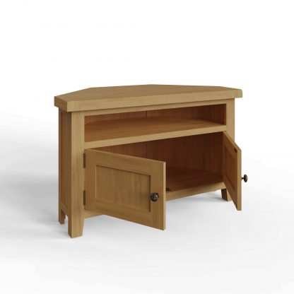 ROBUS OAK CORNER TV UNIT WITH 2 DOORS - Image 7