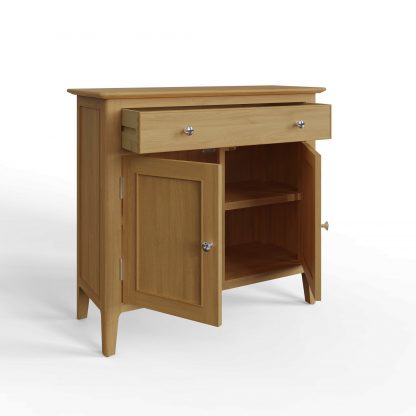 ARVID OAK ASSEMBLED 2 DOOR 1 DRAWER SIDEBOARD - Image 6