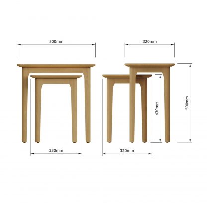 ARVID OAK ASSEMBLED NEST OF 2 TABLES - Image 8