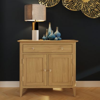 ARVID OAK ASSEMBLED 2 DOOR 1 DRAWER SIDEBOARD - Image 2