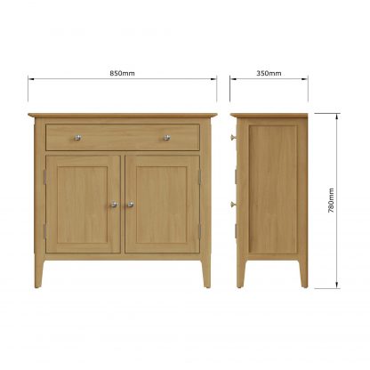 ARVID OAK ASSEMBLED 2 DOOR 1 DRAWER SIDEBOARD - Image 11