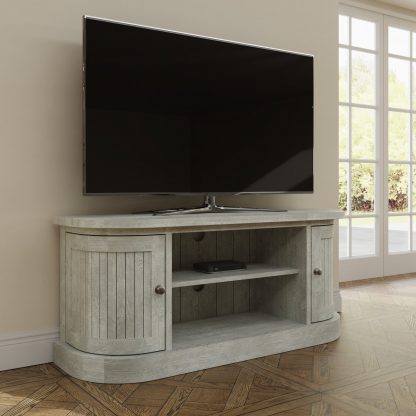 Bowood Reclaimed Pine Curved TV Media Unit