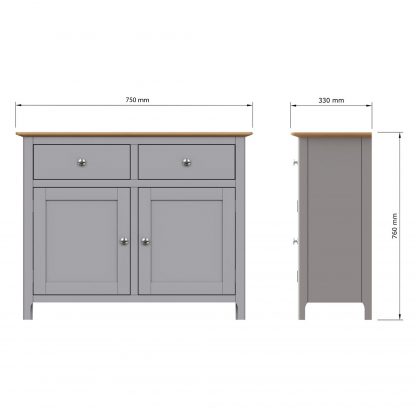 TABERNO 2 DOOR 2 DRAWER SIDEBOARD - DOVE GREY - Image 9