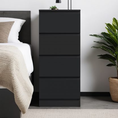 Carlton 4 drawer chest matt black lifestyle b