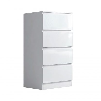 Carlton 4 drawer chest white gloss co ang