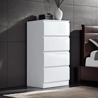 Carlton 4 drawer chest white gloss lifestyle a