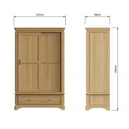 Faire 120cm Sliding Robe Oak dimensions