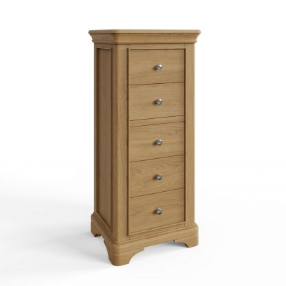 Faire 5 drawer Chest Oak co ang