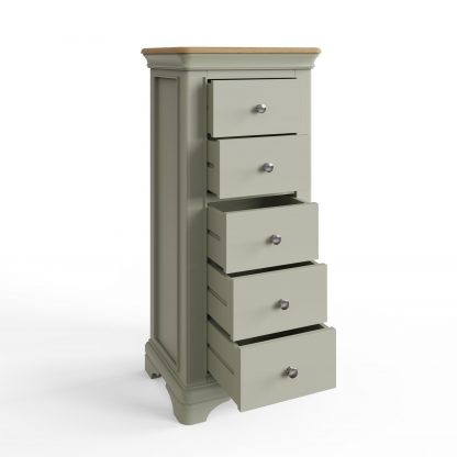 Faire 5 drawer chest sage green co open