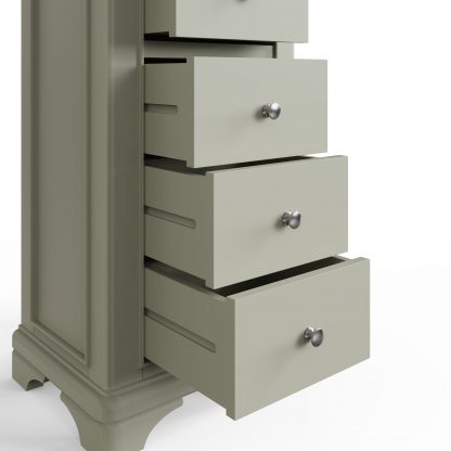 Faire 5 drawer chest sage green detail a