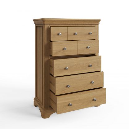 Faire 8 drawer chest Oak co open