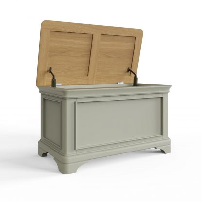 Faire blanket box sage green co open