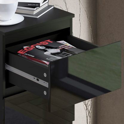 Stora Black Gloss 4 Drawer Detail B