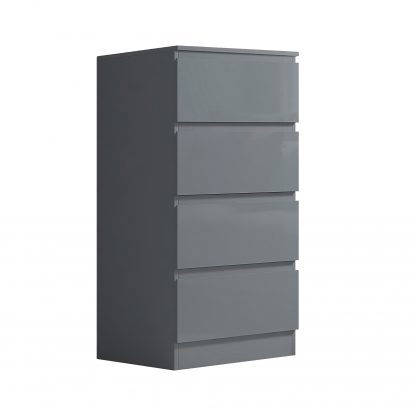 Stora Grey Gloss 4 Drawer Chest co ang