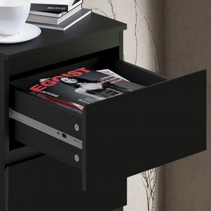 Stora 4 drawer chest matt black detail b