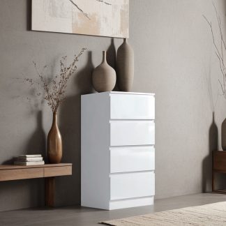 Stora 4 drawer chest white gloss lifestyle a