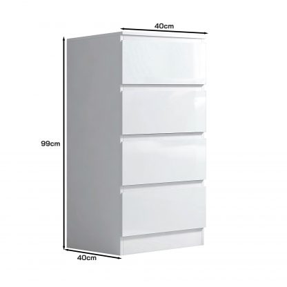 Stora 4 drawer chest white gloss dimensions