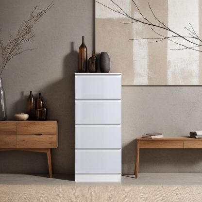 Stora 4 drawer chest white gloss lifestyle b