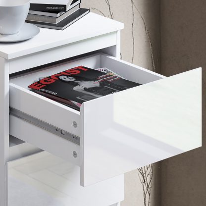 Stora 4 drawer chest white gloss detail b