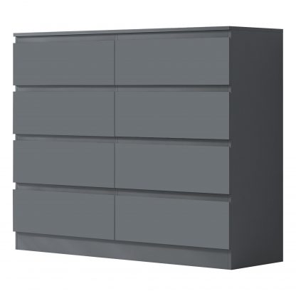 Stora 8 drawer chest matt dark grey co ang
